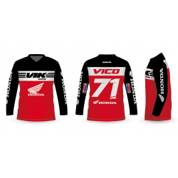 CAMISETA MOTOCROSS RIDE ROJO/NEGRO