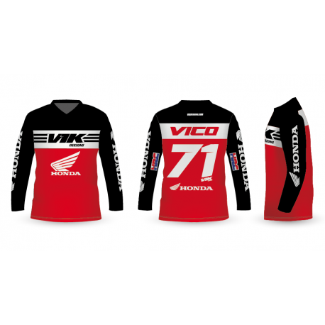 CAMISETA MOTOCROSS RIDE ROJO/NEGRO