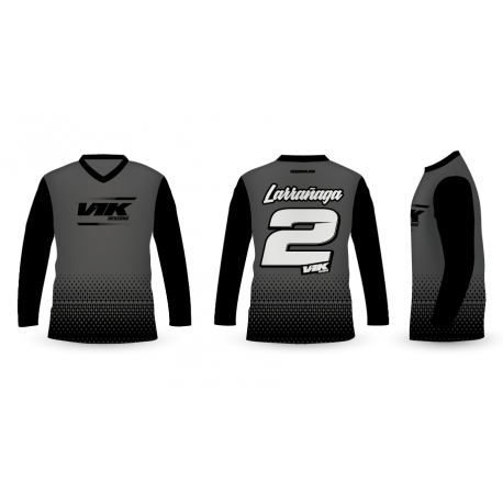 CAMISETA MOTOCROSS STAR NEGRO/GRIS